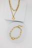 Paperclip Clover Necklace and Bracelet Set